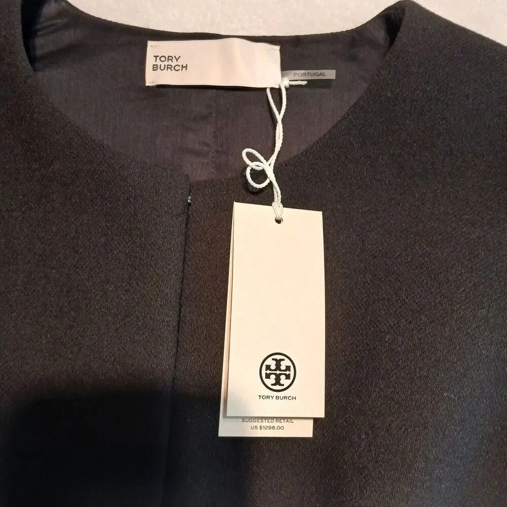 Tory Burch Hook & Eye Tunic Dress or Vest Black NWT Size 8 Sleeveless